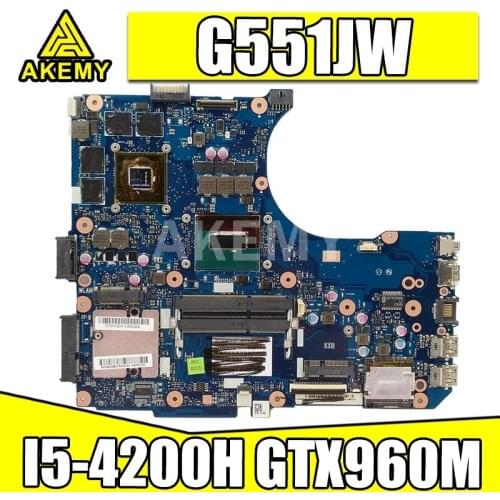 Akemy 90NB08B0-R00060 mainboard for ASUS ROG G551JW G551JM G551J N551JW N551JM N551J Laptop motherboard I5-4200H GTX960M (V2G)