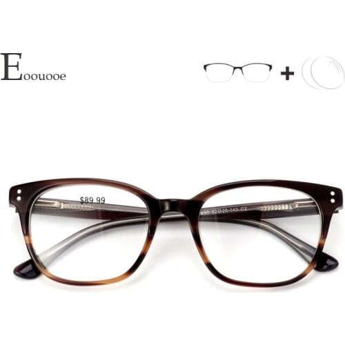 Acetate Glasses High Degree Prescription Eyewear Men Eyewear Leopard Optical Frame for Women Myopia Anti Blue Ray Clear Lenses