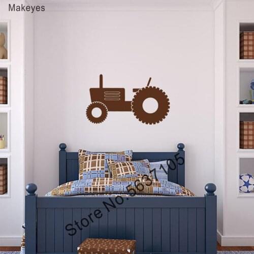 Makeyes Track Wall Decals Kids Boys Bedroom Wall Stickers Tractor Toys Pattern Wall Sticker Art Design Vinyl Wall Decor Q176