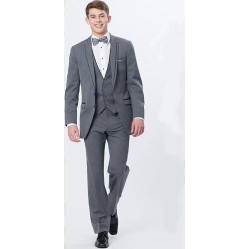Latest Coat Pant Designs Smoking Grey Men Wedding Suits Jacket Slim Fit 3 Piece Tuxedo Prom Suits Custom Groom Blazer Masculino