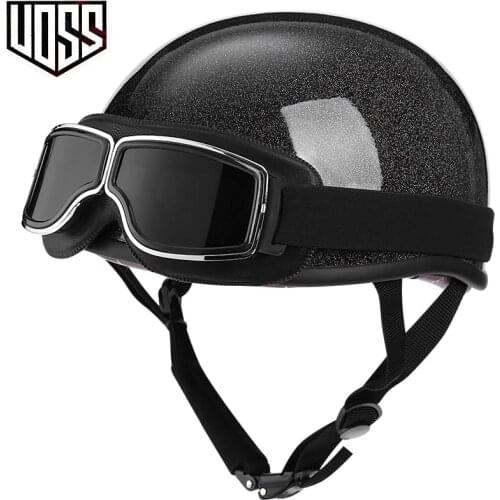 2021 New Adult Motorcycle Helmet Open Face Half Leather Motocross HelmetS Moto DOT Retro Helm vintage Motocicleta Motorbike Drop