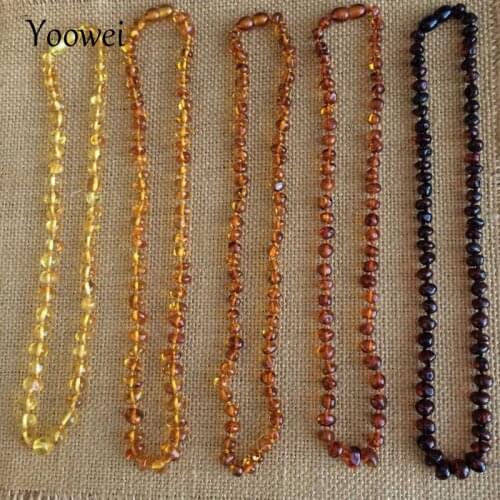 Yoowei Wholesale Natural Baltic Amber Necklace for Baby Adult 100% Real Irregular Baroque Amber Original Amber Baby Chip Jewelry