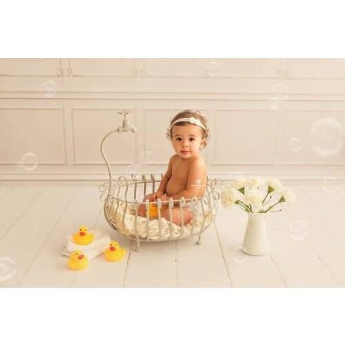 Newborn photography props baby creative bath photography props bebe baby bathtub accessories iron bed