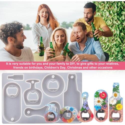 Corkscrew DIY Crystal Resin Epoxy Silicone Mold Beer Spanner Bottle Opener Dried Flower Epoxy Mirror Silicone Mold Resin