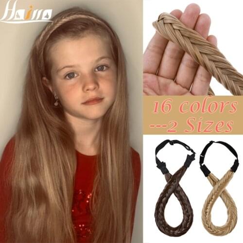 2 Sizes Women Twist Hairbands Headband Braids with Adjustable Belt Girls Braid Hair Accessories Headwear Synthetic Hairpieces