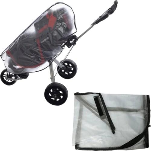 Zippered PVC Golf Cart Bag Rain Cover Waterproof Trolley Bag Hood Raincoat