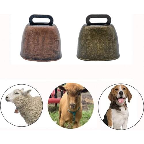 2PCS Thickened Loud Bronze Bells Cow Horse Sheep Grazing Bells for Farm Animal Cattle Pet Anti-Theft DIY Crafts