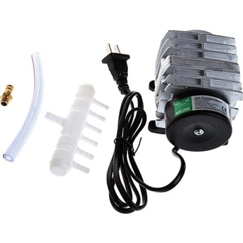 25W/30W/35W/45W Electromagnetic Aquarium Air Compressor High Flow Fish Tank Pond Aerator Oxygen Air Pump with Air Splitter Valve