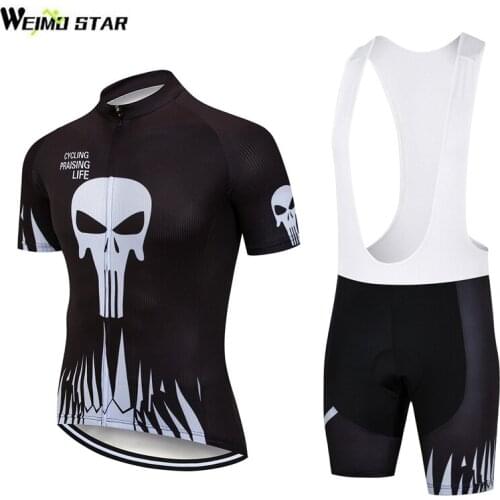 WEIMOSTAR Skull Cycling Jersey Set Men Summer quick dry MTB Bike Bicycle Clothing Ropa Ciclismo Youth Cycling Clothing Suit