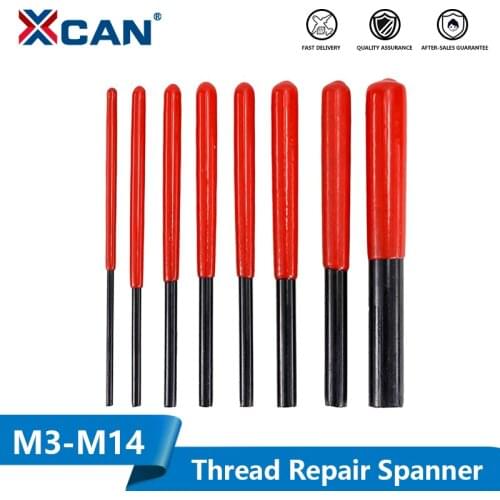 XCAN Thread Repair Spanner M3/M4/M5/M6/M7/M8/M10/M12/M14 For Restoring Damaged Threads Repair Tools Metric Thread Insert Wrench