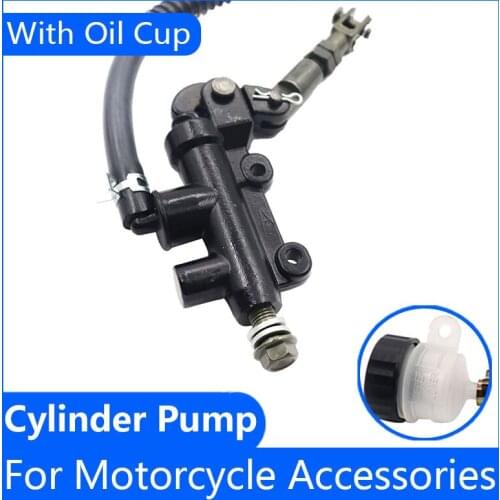 Motorcycle Rear Foot Hydraulic Brake Pump with Reservoir Motorcycle Rear Brake Pump for 50cc 70cc 110cc Motorcycle Spare Parts