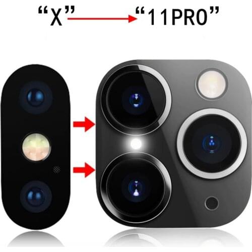 Rear Camera Lens Sticker Protector Film For iPhoneX XS Max Seconds Change To 11Pro Fake Back Camera Lens Case Cover Ring Bumper