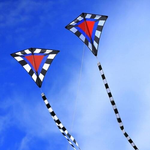 Rhombus Kite For Adults Black White Grid Summer Sports Color Long Design Tail Kites Cartoon Gifts Toys Kids Outdoor K3K3