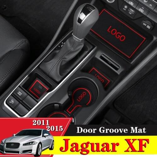 10PCS For Jaguar XF 2011-2015 2012 2013 2014 Car Accessories Gate Slot Pad Rubber Anti-Slip Non-Slip Mat Door Groove Mat
