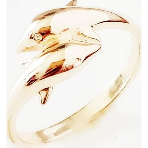 2020 New Fashion Rings 585 Gold Color Women Jewelry Hot Selling Cute Dolphin Shape Metal Rings Designs for Women