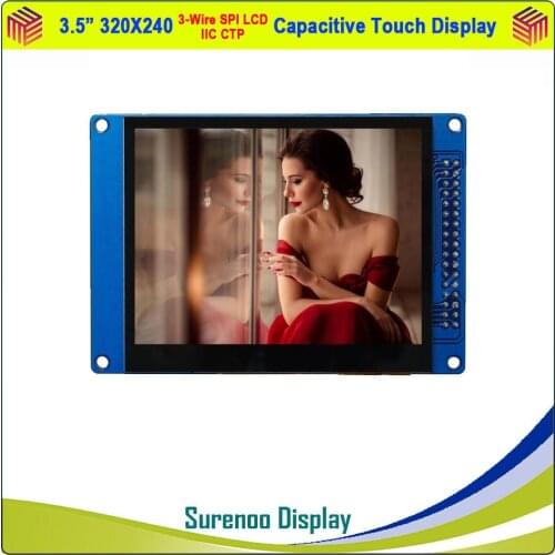 3.5" Inch 320*240 3-Wire Serial SPI TFT LCD Module Display Screen & IIC I2C Capacitive / 4- Wire Resistive Touch Panel