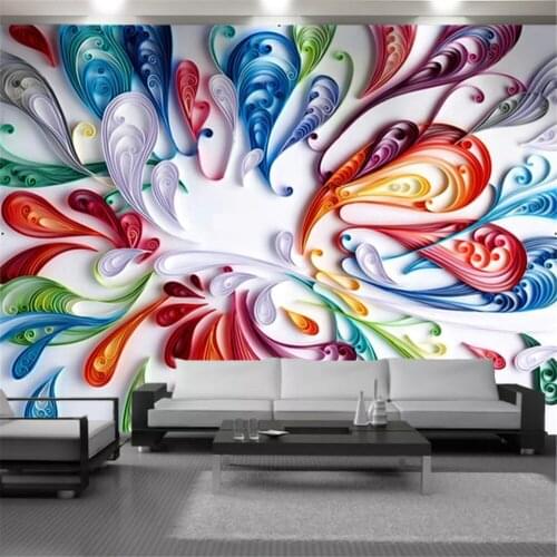 Custom Floral 3d Wallcovering Wallpaper Gorgeous Colorful Flowers Interior Home Decor Painting Mural Wallpapers Wall Covering