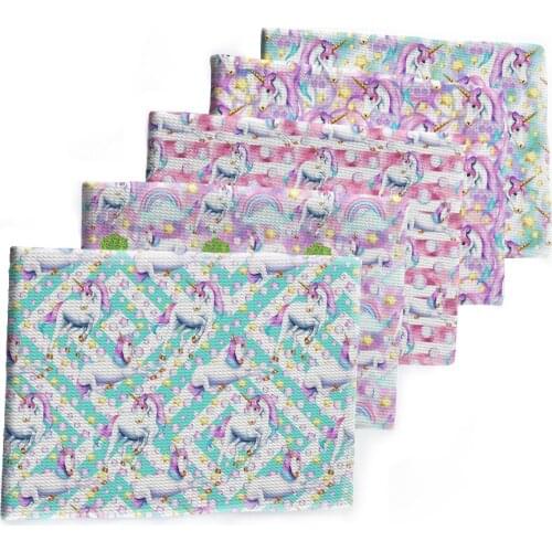 50*145cm Cute Cartoon Unicorn Pattern Bullet Textured Liverpool Patchwork Tissue Kids home textile