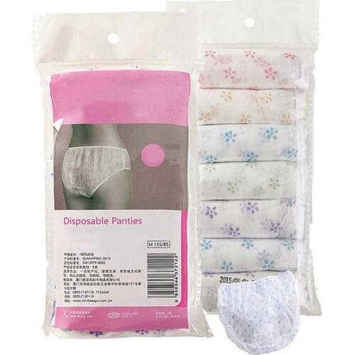 7Pcs/Set Cotton Pregnant Briefs Sterilized Disposable Travel Panties Prenatal Postpartum Paper Underpants Underwear Women