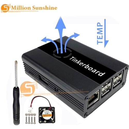 Tinker Board Case Aluminum with Heatsinks Black for ASUS SBC