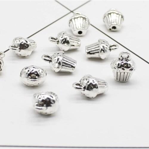Diy bracelet necklace earrings pendant pendant 8PCS retro handmade cake alloy jewelry accessories wholesale