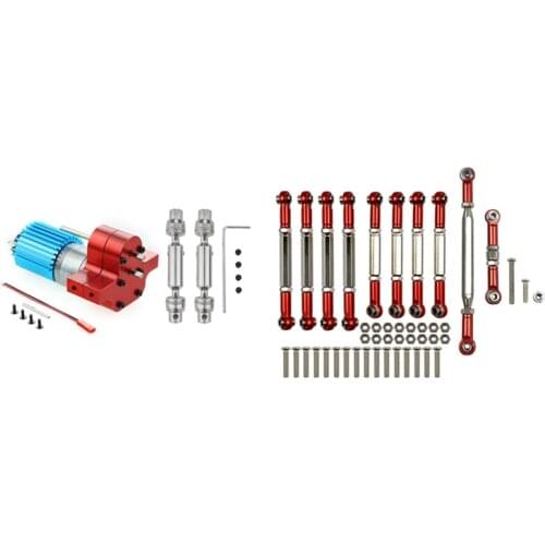 For MN D90 D91 D96 D99S MN99S MN90 Metal Pull Rod & Metal Transmission Gearbox 370 Motor with Drive Shaft for WPL C14