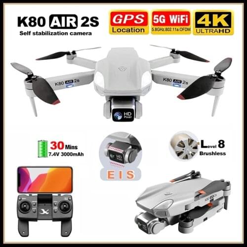 LOAR K80AIR Camera Drone with 4K Camera GPS Professional Follow Me Brushless 5G WiFi FPV Long Distance 28mins RC Quadcopter Dron