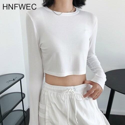 Autumn T-shirt For Women O Neck Long Sleeve High Waist Minimalism Large Size Casual T-shirts Female 2020 Fashion New Style P311