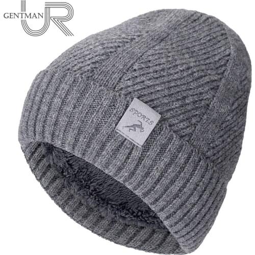 New Sports Label Winter Hats For Men Twist Design Fashion Warm Ski Beanie High Quality Wool And Cotton Blend Relaxed Knitted Hat