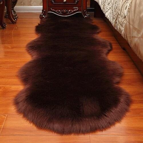 Thick Faux Fur Carpet Washable Soft Decorative Fluffy Floor Mat Hairy Carpet for Home Doormat Art Pad Anti-Slip Mat