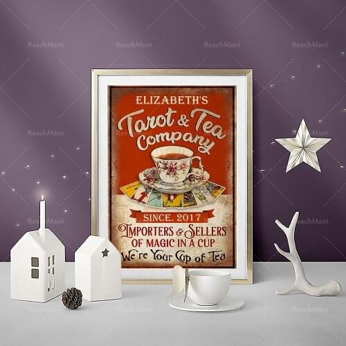 Canvas Tarot tea company vertical posters, tarot posters, tea posters, retro advertising prints, retro advertising tea prints, d