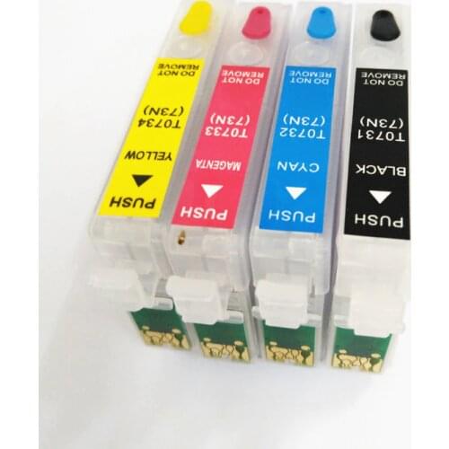 Einkshop 73N T0731N T0731 Refillable Ink Cartridge For Epson Stylus T30 TX203 TX510F TX210 CX5900 T40W TX205 TX209 TX409 Kit