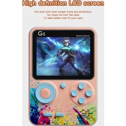 G5 Handheld Retro Game Console Portable Gaming Console, 3.0" 500 Games 1000mAh Rechargeable Battery for Kids & Adult