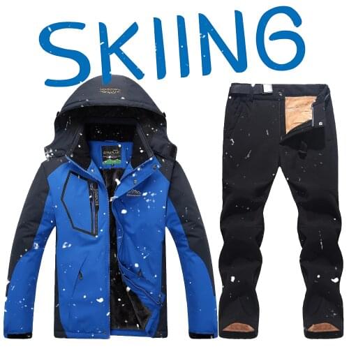 New Winter Ski Suit for Men Warm Windproof Waterproof Outdoor Sports Snow Jackets and Pants Male Ski Equipment Snowboard Jacket