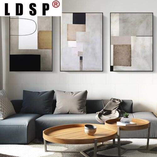 LDSP Canvas Paintings Abstract Geometric Vintage Minimalist Poster And Print Wall Art Picture Office Home Decoration No Framed