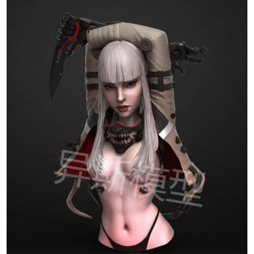 1/10 Die-cast Resin Model Gray Female Bust Model Unpainted