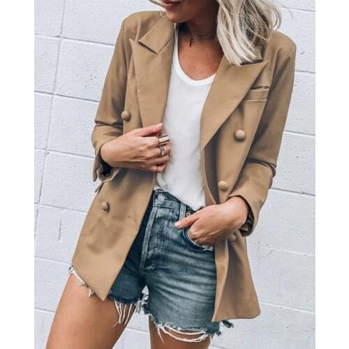 Fashion Slim Button Blazers Women Autumn Suit Jacket Female Work Office Lady Suit Black with Pocket Business Notched Blazer Coat
