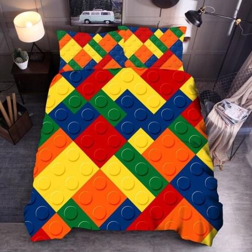 Colored Abstract Geometric Quilt Cover Duvet Cover Set Pillowcase Home Decoration