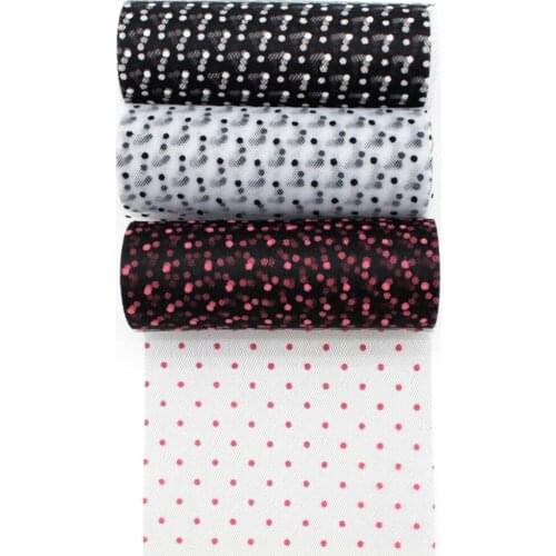 New 6 '15cm colored polka dot tulle roll lace ribbon 10 yards DIY handmade material pompadour dress bow wedding New Year