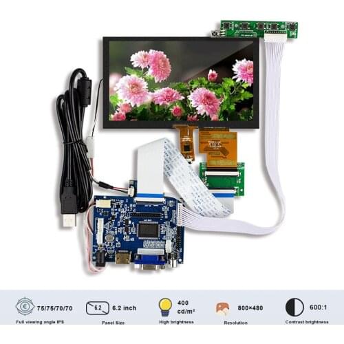Original HannStar HSD062IDW1-A00 6.2 Inch for Car DVD Navigation Touch Screen With Board 400 Nits 800×480