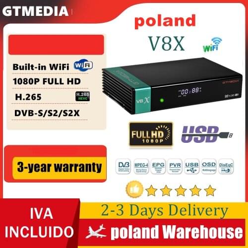 Full HD Gtmedia v8 nova DVB-S2 Satellite Receiver gtmedia V8X upgrade form Freesat v8 honor Support H.265 Built-in WiFi no app
