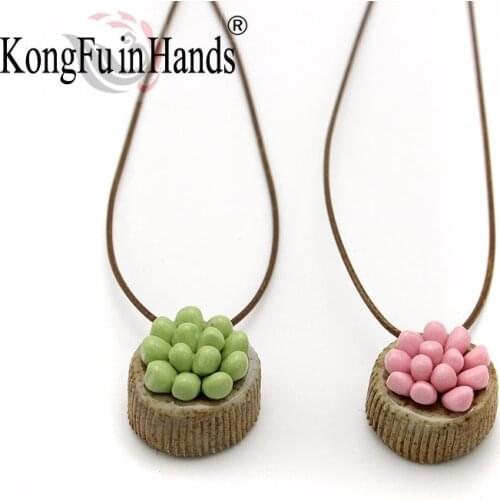 New Innovation Necklace Succulent Ceramic Romantic Pendant Hand Made Unforgettable Present Contain WonderfuI Dream Cute
