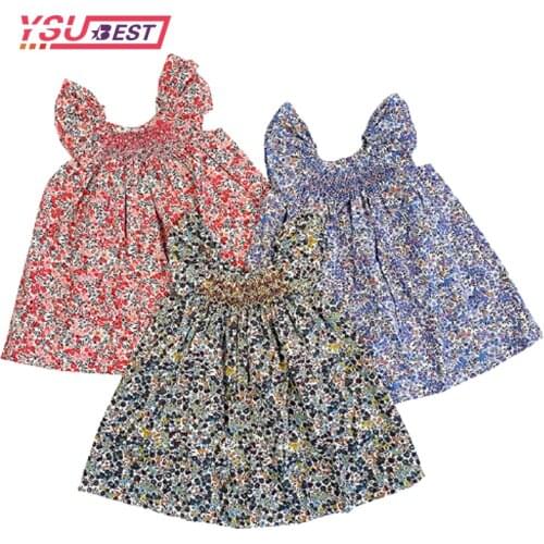 Baby Girls Dresses Handmade European & America Toddler Kids Girl Dress Brand Cotton Summer Linen Clothings Princess Girl Clothes