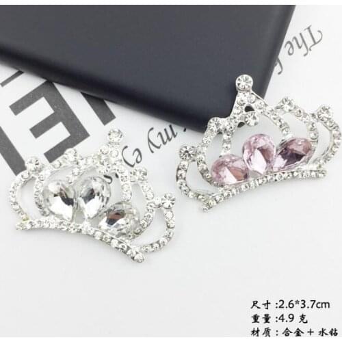 Full Rhinestone Crystal 2.6*3.7CM Big Crown Pendant Charms For DIY Bracelet & Necklace Jewelry Making 100pcs/lot