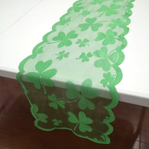 Party Decorative Table Runners Placemat Set Shamrock Pattern Tablecloth Party Supplies for St. Patricks Day can CSV