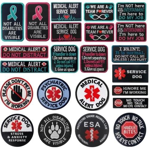 Service Dog Embroidery Patch Military Not Pet K9 Sewing Tactical Patches for Vest Clothing