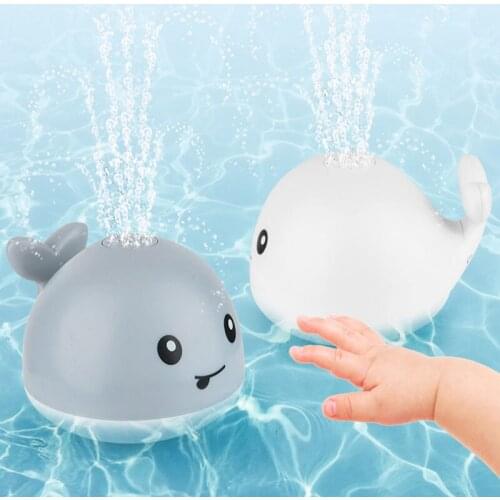 Cute Cartoon Spraying Whale With Light Music Bath Toys Spout Floating Model Electric Bathing Swimming Water Toys for children