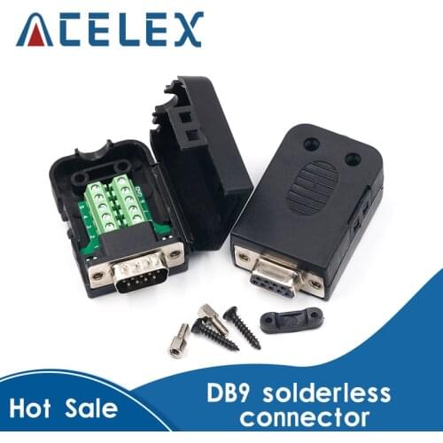 DB9 Connector COM transfer-free solder terminal DB9 Male Connector RS232 DB9 Breakout D-SUB Connector Female