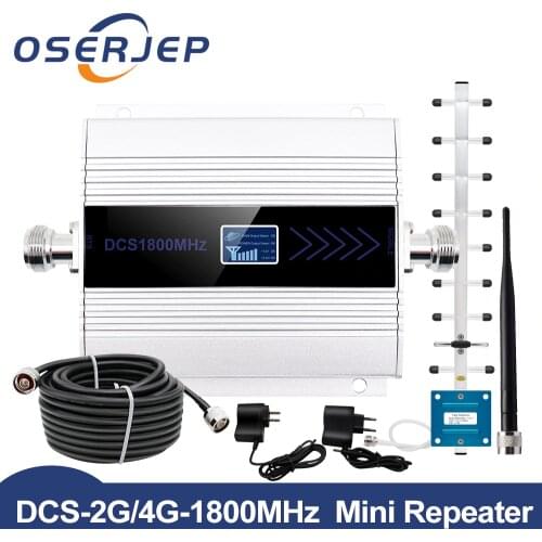 Fullset DCS 1800MHZ GSM 1800 2g 4g LTE Cell Phone Signal Repeater Booster Mobile Phone Signal Amplifier + Indoor Outdoor Antenna