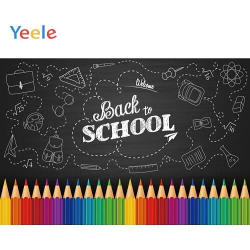 Children Back To School Pen Pencil Baby Birthday Party Black Blackboard Backdrop Vinyl Photography Background For Photo Studio